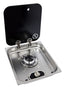 Kocher Edelstahl 1-flammig mit Glas+ASO B322xT352xH119mm,Aus310x342mm