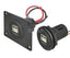 USB-Einbaudose 12/5V mit Doppel-USB 2x2,5A m.Montageplatte