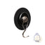 Silwy Magnet-Haken "THE ONE"+Metall-Nano-Gel-Pad BLACK,Ø6,5 cm, Lederlook