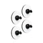Magnet-Haken "FLEX"+Metall-Nano-Gel-Pad, 4ST,weiÃ,Ã5,0cm, Lederlook