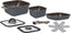 Topfset TORRALTA SQUARE 6-tlg,20x15cm,20x5cm,16x12cm+2 Deckel, Griff