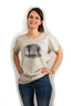 T-Shirt Damen VW Größe 34, hellgrau-melange, 100% Baumwolle