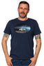 T-Shirt Herren VW, Größe S, blau-melage, 100% Baumwolle