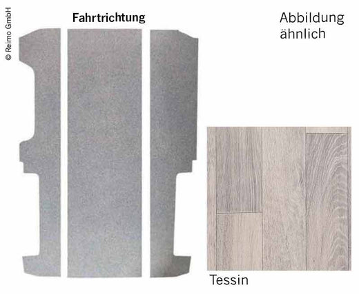 Bodenplatte VW T6/T5 LR V3000 3-teilig, 651 mm Dekor Tessin VW Einstiegsleiste