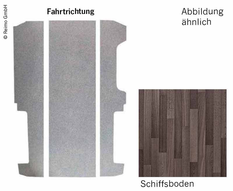 Bodenplatte VW T6/T5 LR V3000 3-teilig, 826mm Dekor Schiffsb.Rechts. VW Einstie