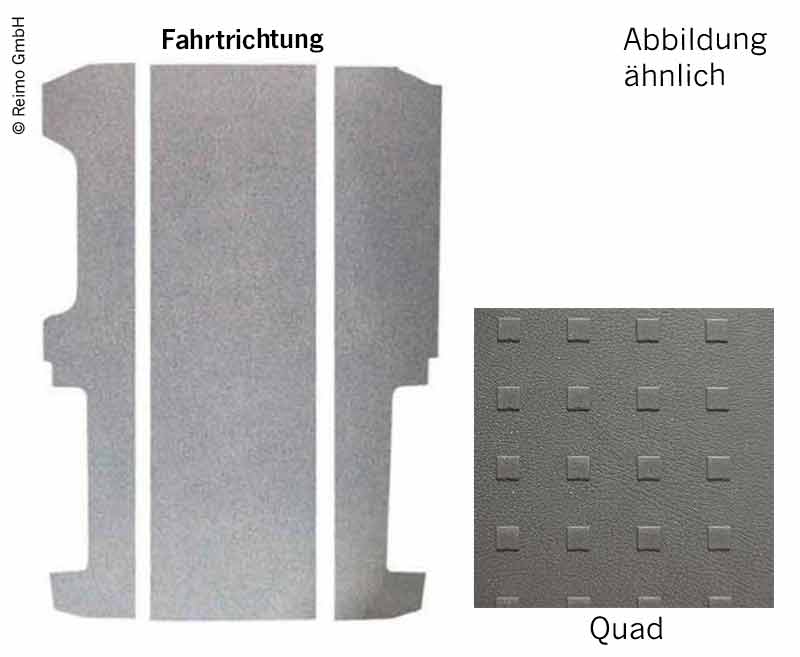 Bodenplatte VW T6/T5 LR V3000 3-teilig, 997 mm Dekor Quad VW Einstiegsleiste
