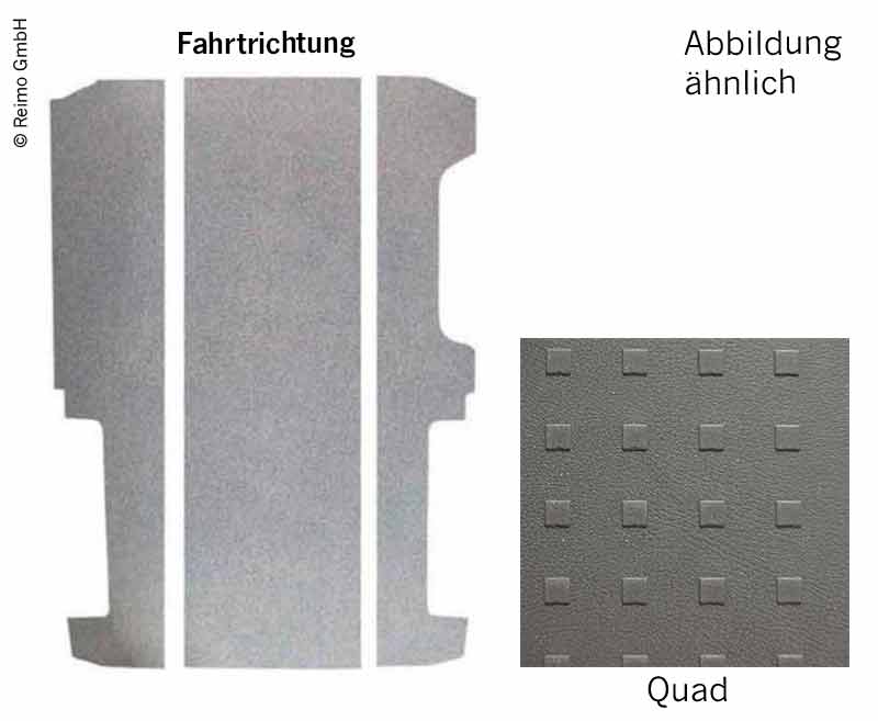 Bodenplatte VW T6/T5 LR V3000 3-tlg, 997 mm Dekor Quad Rechtslenker Vw Einstie