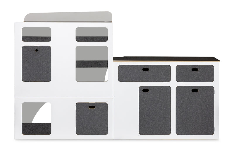 Modulare Fullsize-Möbelzeile zur Selbstmontage – perfekt für VW T5/T6/T6.1 Kurzradstand
