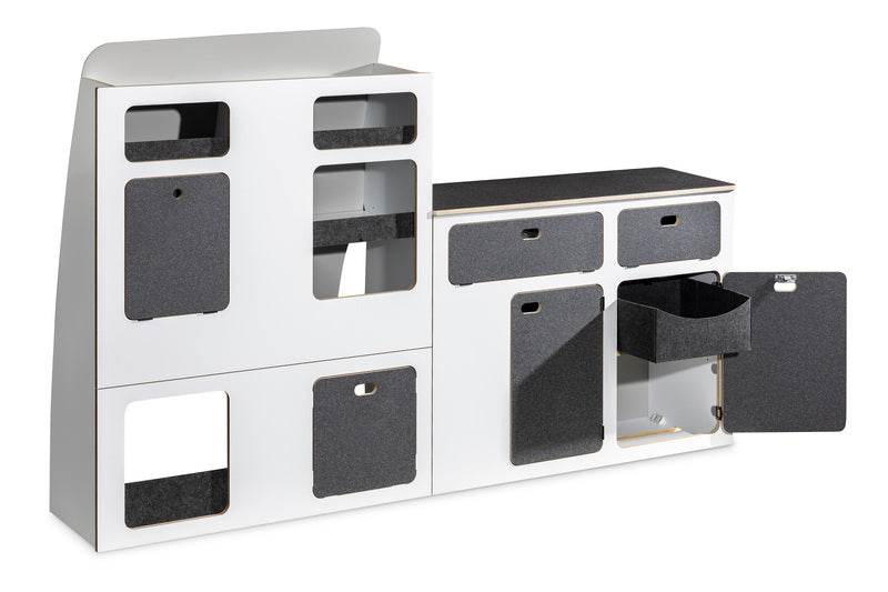 Modulare Fullsize-Möbelzeile zur Selbstmontage – perfekt für VW T5/T6/T6.1 Kurzradstand