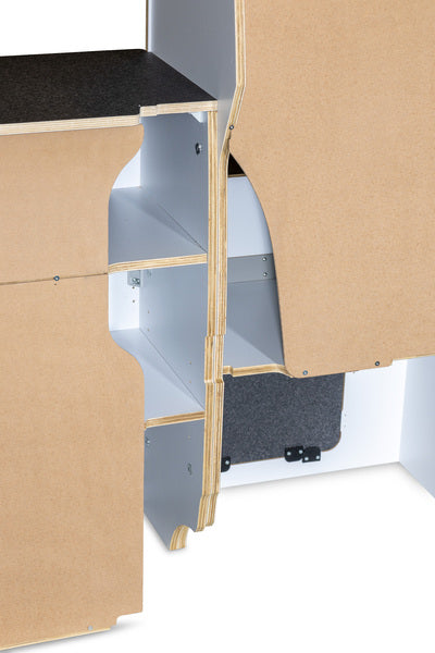 Modulare Fullsize-Möbelzeile zur Selbstmontage – perfekt für VW T5/T6/T6.1 Kurzradstand