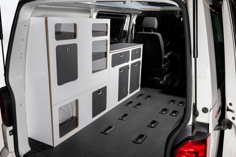 Modulare Fullsize-Möbelzeile zur Selbstmontage – perfekt für VW T5/T6/T6.1 Kurzradstand