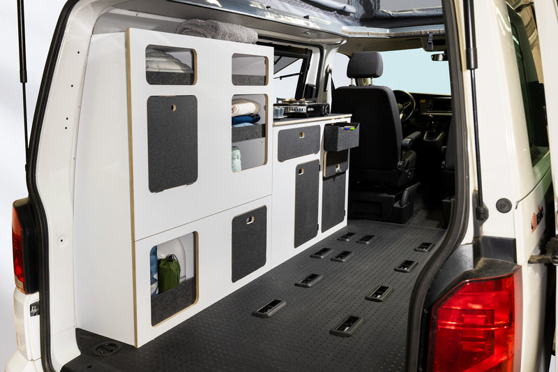 Modulare Fullsize-Möbelzeile zur Selbstmontage – perfekt für VW T5/T6/T6.1 Kurzradstand