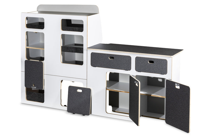 Modulare Fullsize-Möbelzeile zur Selbstmontage – perfekt für VW T5/T6/T6.1 Kurzradstand