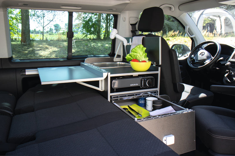 Erweitern Sie Ihren California Beach oder Multivan mit Calicook Küche zum echten Campingbus