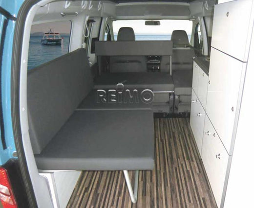 Camp Bett mit Klappsitzbank für VW CADDY Maxi & Camp Bj. 8/2010 bis 8/2020