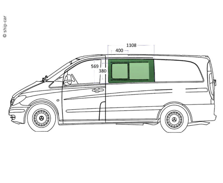 Austauschschiebefenster für Mercedes Vito - linke Seite