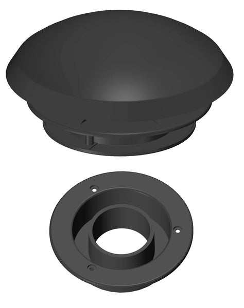 Pilzlüfter Ausschn.110mm mit Schlauchanschluss 60mm,schwarz