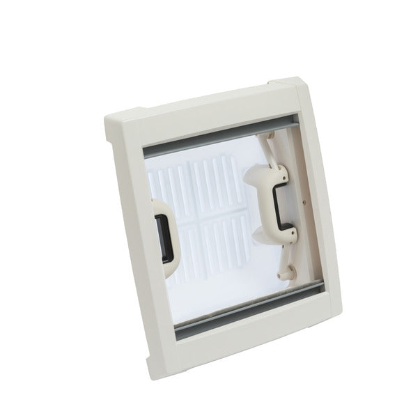 Dachhaube mit Moskitonetz 280 x 280 mm - Milchglas - Innenrahmen Beige