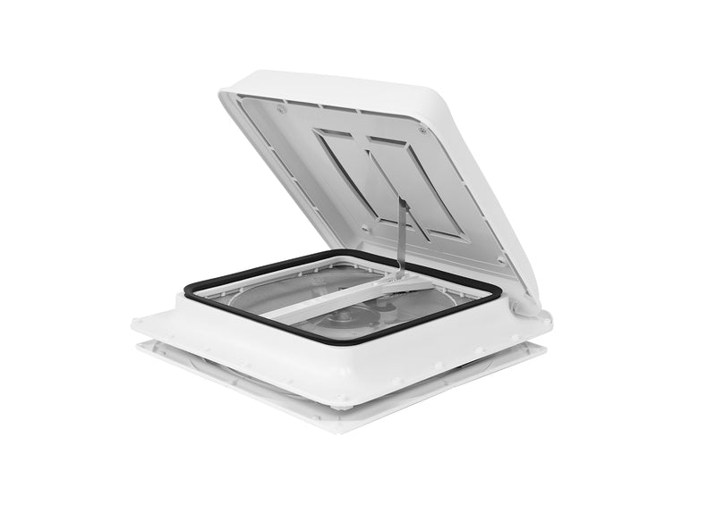 12-V-Kurbeldachhaube Turbo-Vent Premium - 40 x 40 cm - Weiße Haube