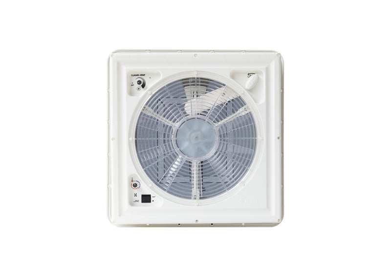 12-V-Kurbeldachhaube Turbo-Vent Premium - 40 x 40 cm - Weiße Haube
