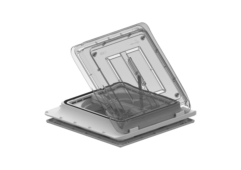 Kurbeldachhaube Turbo-Vent mit 12 Volt Ventilator 40x40cm