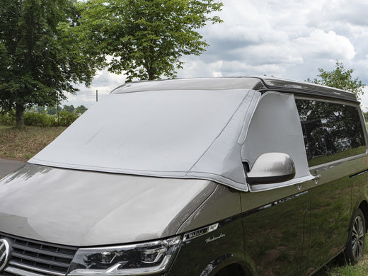 Thermomatten außen Fahrerhausscheibe VW T5 ab 2014, mit Klettverschluß