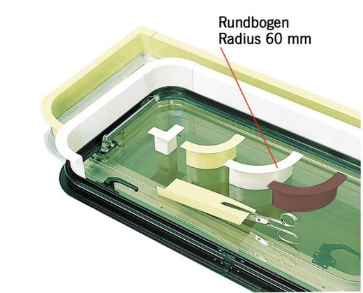 Fensterabdeckprofil / Fensterrahmen - Rundbogen 60 °