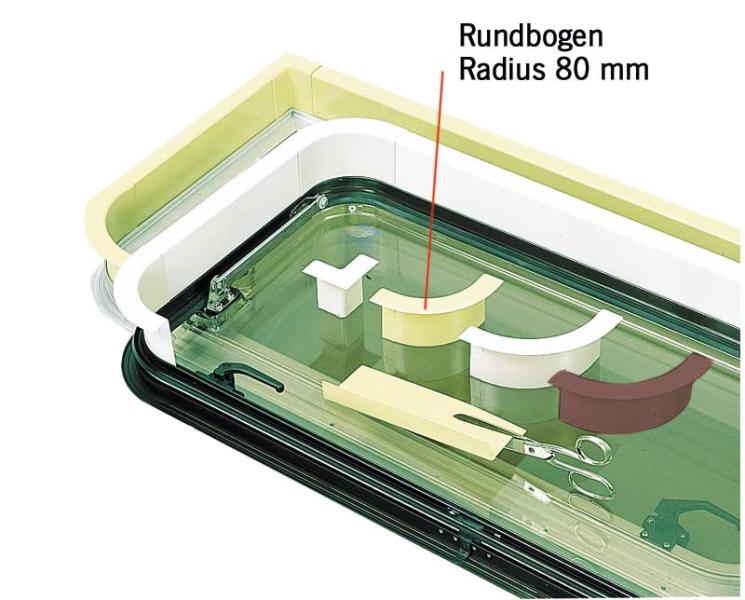 Fensterabdeckprofil / Fensterrahmen - Rundbogen 80 °