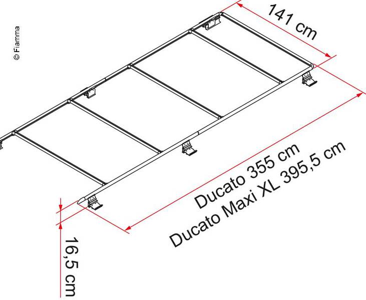 passend für Serienhochdach H2 Länge: 395cm