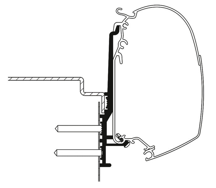 Thule Knaus Tourer CUV Markisen-Adapter für Thule 5200 - 3 m