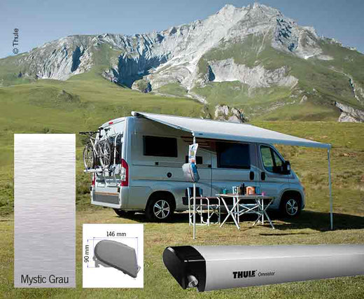 Thule Markisen-Set Omnistor 6300 4m, Gehäuse eloxiert, Kappen: schwarz