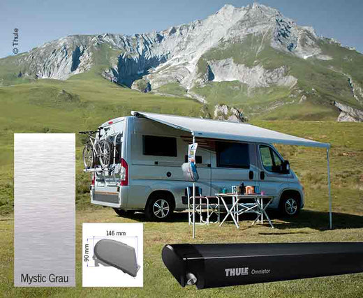 Markisen-Set Omnistor 6300 - 4 m - Gehäuse: Anthrazit - Tuchfarbe: Mystic Grey