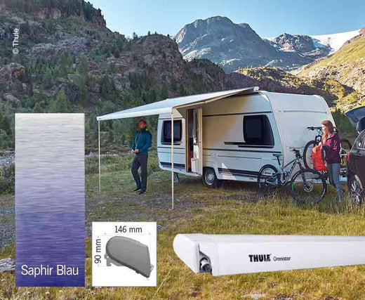 Thule Omnistor Dachmarkise 6300, Saphir Blau, Gehäuse weiß, 500cm