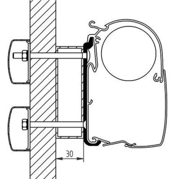 Thule Markisen-Adapter für Omnistor 5200, 8000, 4900 ab 2010 für Eden/ Alegro