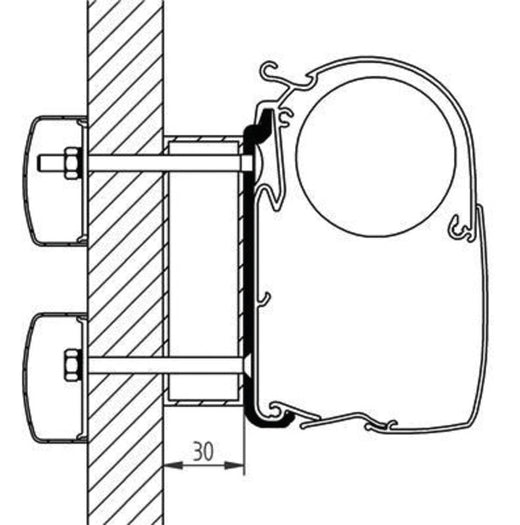 Thule Markisen-Adapter für Omnistor 5200, 8000, 4900 ab 2010 für Eden/ Alegro