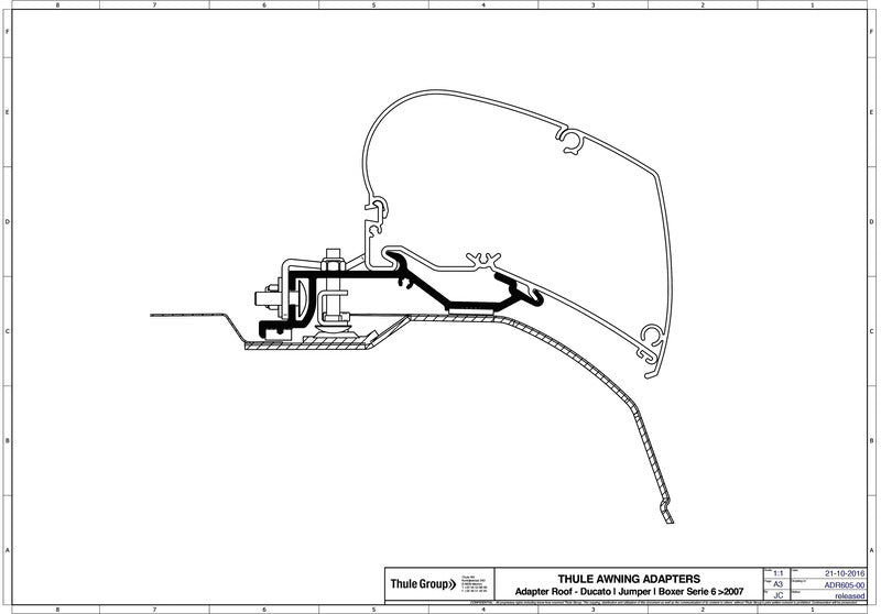 Thule Adapter für Omn. 6002/6900, flache Version, Ducato