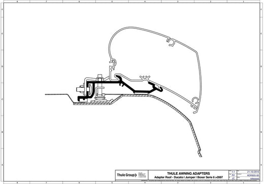 Thule Adapter für Omn. 6002/6900, flache Version, Ducato