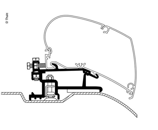 Thule Flacher Adapter Omnistor 6002/6900 für Fiat Ducato und Baugleiche ab 2007