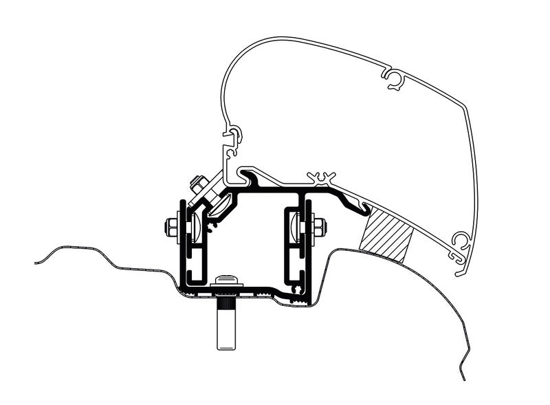 Thule Adapter für Omnistor Markise - VW Crafter ab 2017 UK-Version