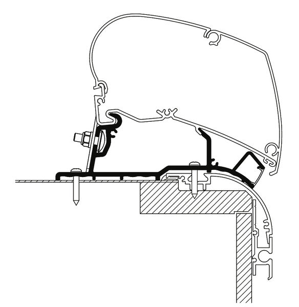Thule Adapter für Omnistor Markise, Eriba Nova 2020, 425cm