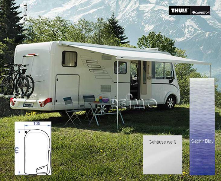 Thule Wandmarkise 8000 4,0m Gehäuse weiß Saphir Blau