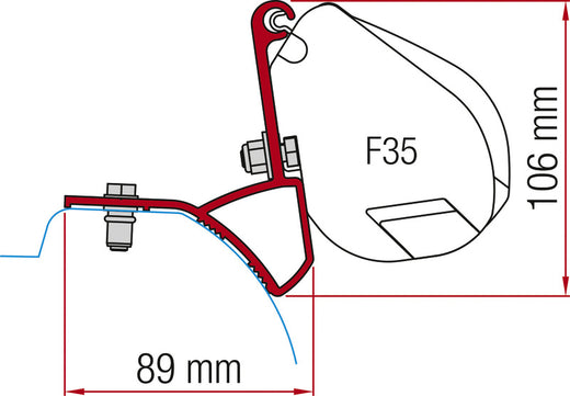 Fiamma Markisen-Adapter für Markise F35 Pro, Trafic.Vivaro ab 2015