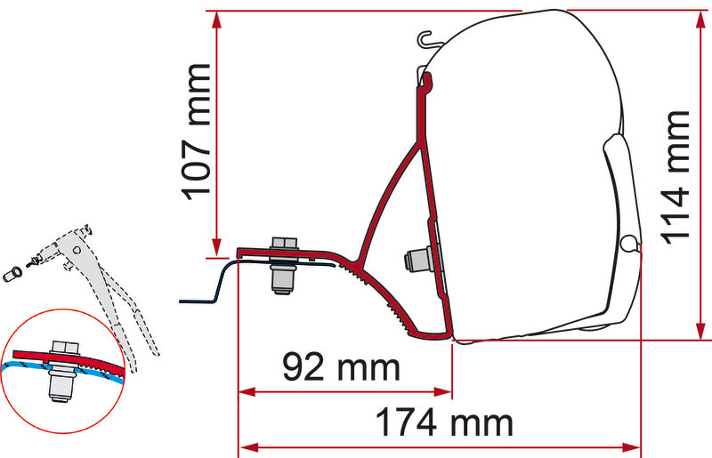Adapter Fiamma F45s - Renault Trafic, Opel Vivaro, Nissan NV300, Fiat Talento ab 2015