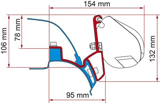 Fiamma Markisen-Adapter für F35pro - VW T5 / T6 California L1 H1