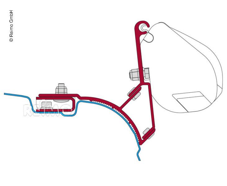 Fiamma Adapter f. VW-T5 Multivan o. Transporter für Fiamma Markise F35 UK Versio