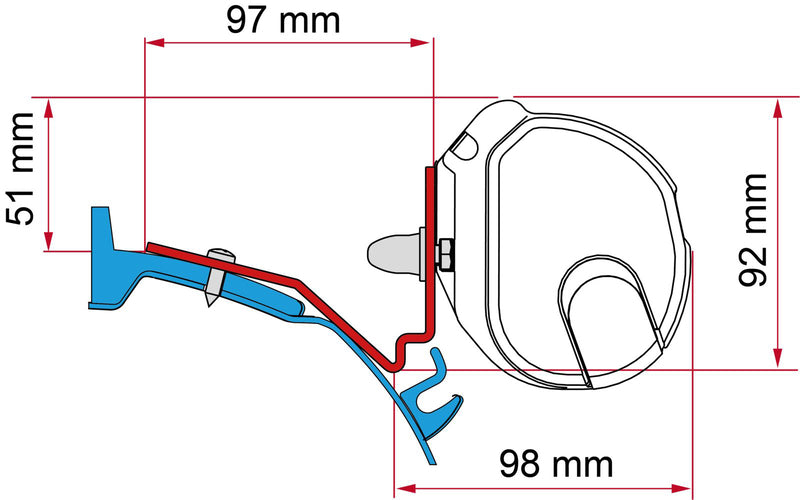 Fiamma Adapter Ford Custom Capland/Capfun für F35