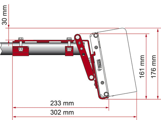 Fiamma Markisen-Adapter F43van, F45Ti, F45Ti L, ZIP für Dachträger - Kit roof rail