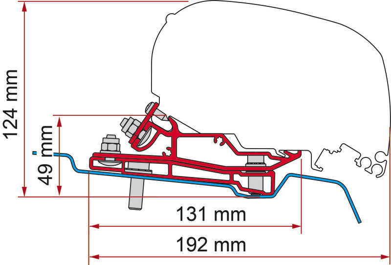 Fiamma Adapter Ford Transit H3 / L4 ab 2014 - 400 cm