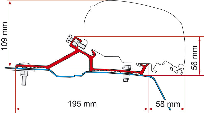 Markisen-Adapter für F80s/F65 - Für Renault Master H2 und Baugleiche ab 2010