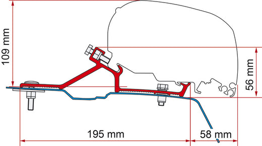 Fiamma Markisen-Adapter für F80s/F65 - Für Renault Master H2 und Baugleiche ab 2010